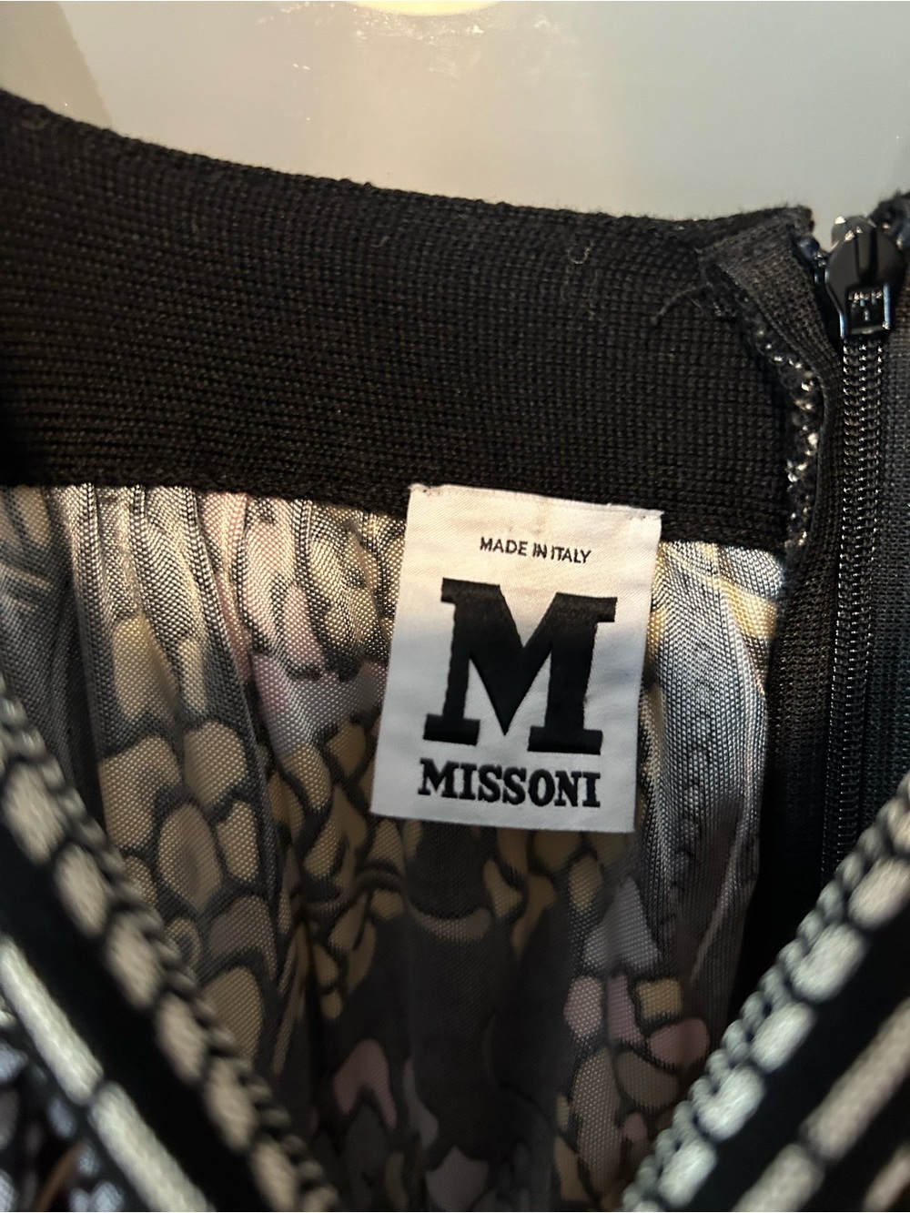 Missoni Black, Gray & Pale Pink Patterned dress